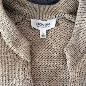 Haven Well Within Women's Tan Crew Neck Sweater